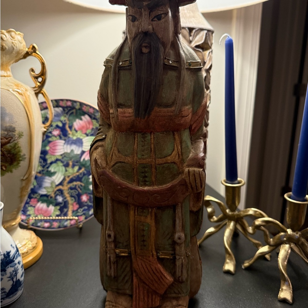 Wooden Warrior Figurine-hand carved antique